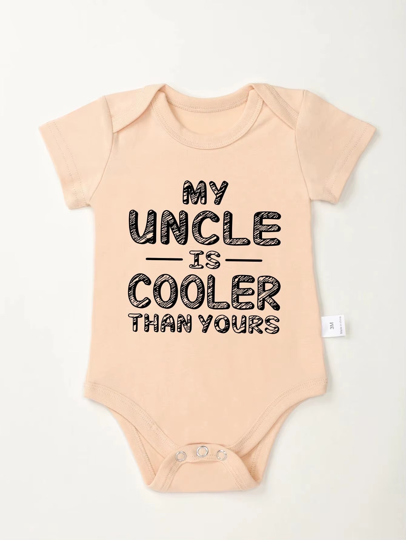 Cute Newborn Gift Cotton Baby Boys and Girls Clothes My Uncle Is Cooler than Yours Print Funny Infant Onesie