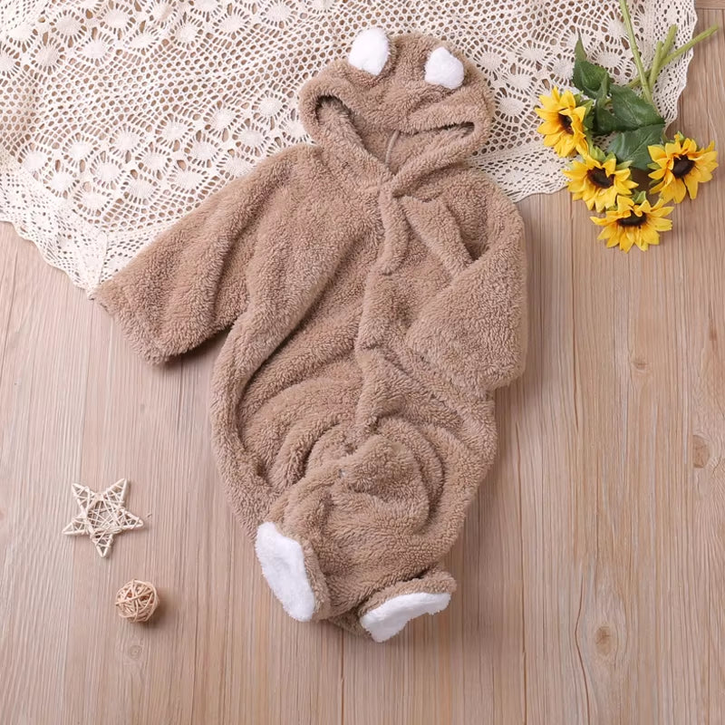 Cartoon Style Long Sleeve Baby Boys Girls Romper