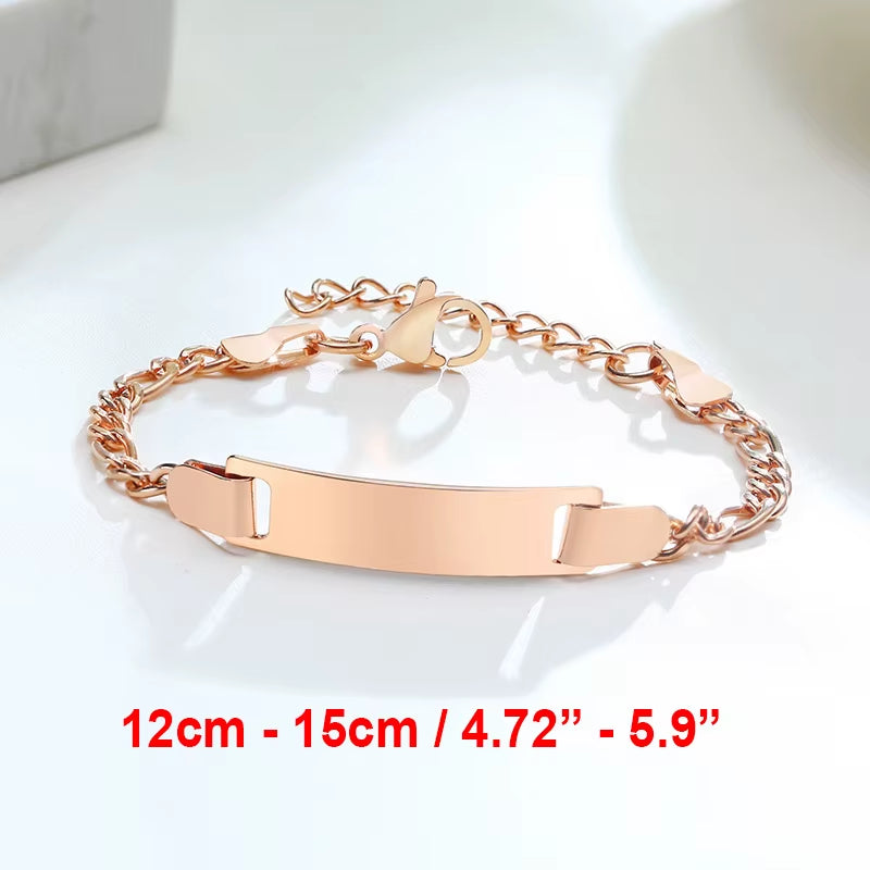 Custom Personalize Girls Name Baby Bracelet, anti Allergy Stainless Steel Chain Adjustable, Baptism Gifts to Girls Boys