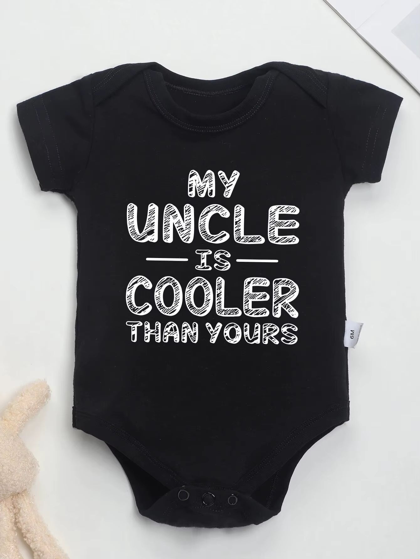 Cute Newborn Gift Cotton Baby Boys and Girls Clothes My Uncle Is Cooler than Yours Print Funny Infant Onesie