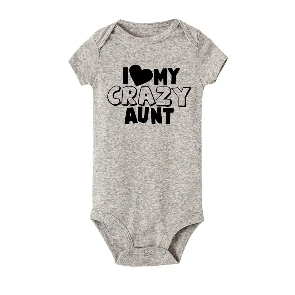 I Love My Crazy Aunt Printed Newborn Clothes Love Aunt Best Present
