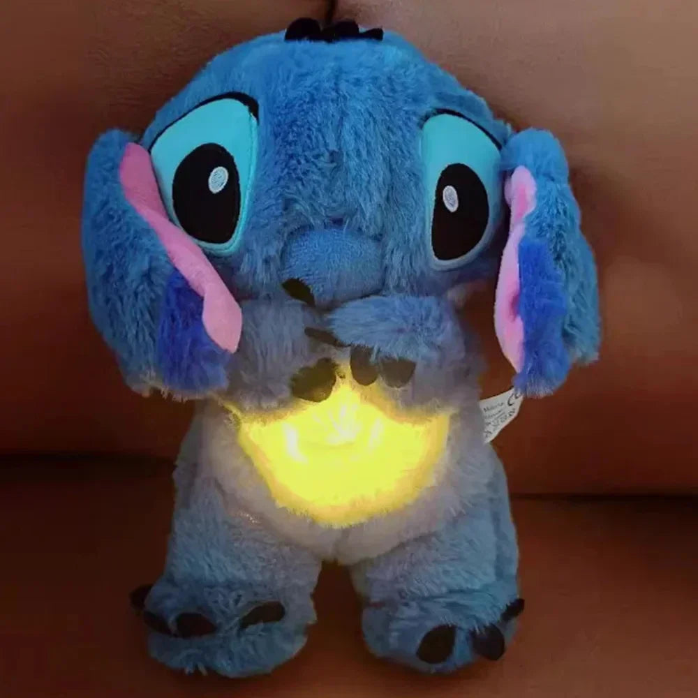 Stitch Plush Doll Baby Sleeping Companion Sound Soothing Musical with Air Bag and Light
