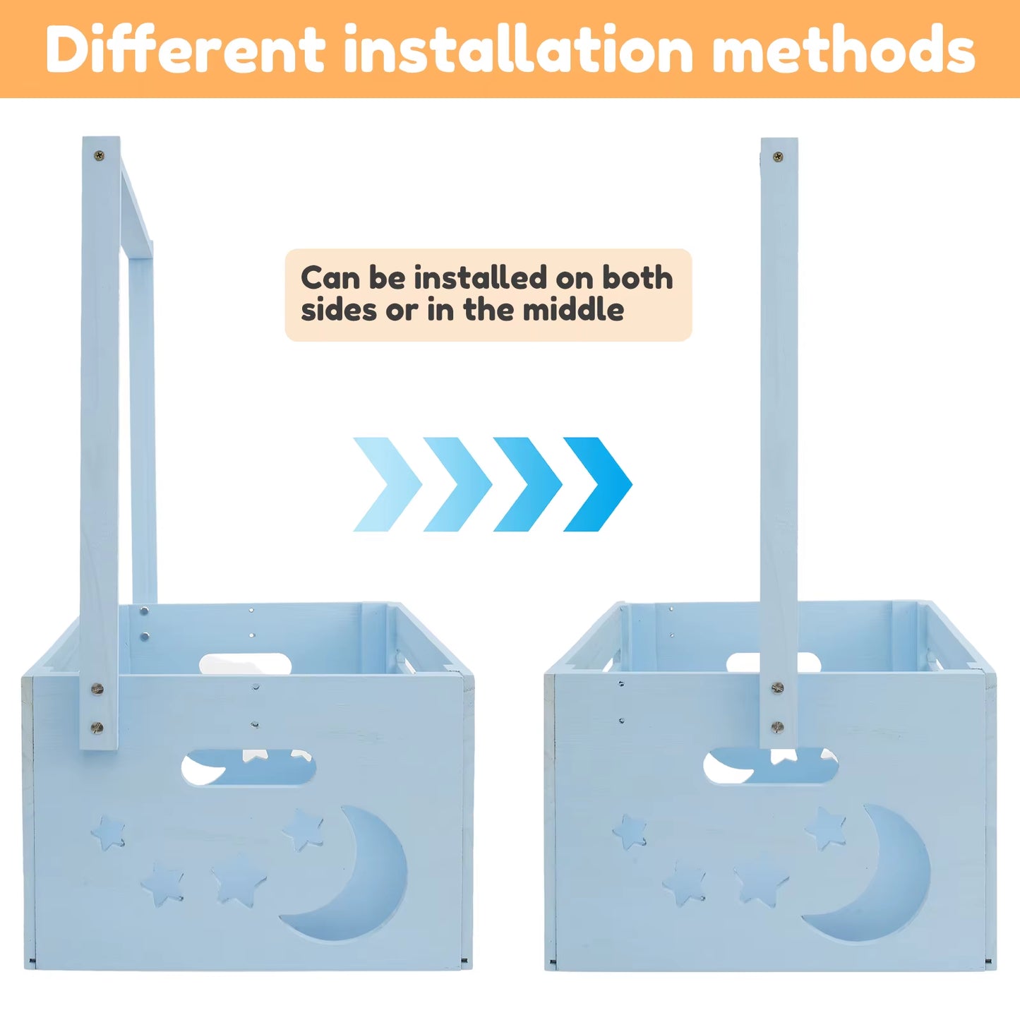 Wood Baby Shower Crate Closet Large Capacity Baby Shower Basket with Handle Decorative Baby Storage Crate for Newborn Boys Girls