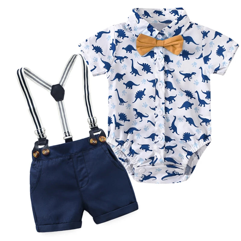 Summer Toddler Boys Dinosaur Printed Clothes Newborn Romper Set