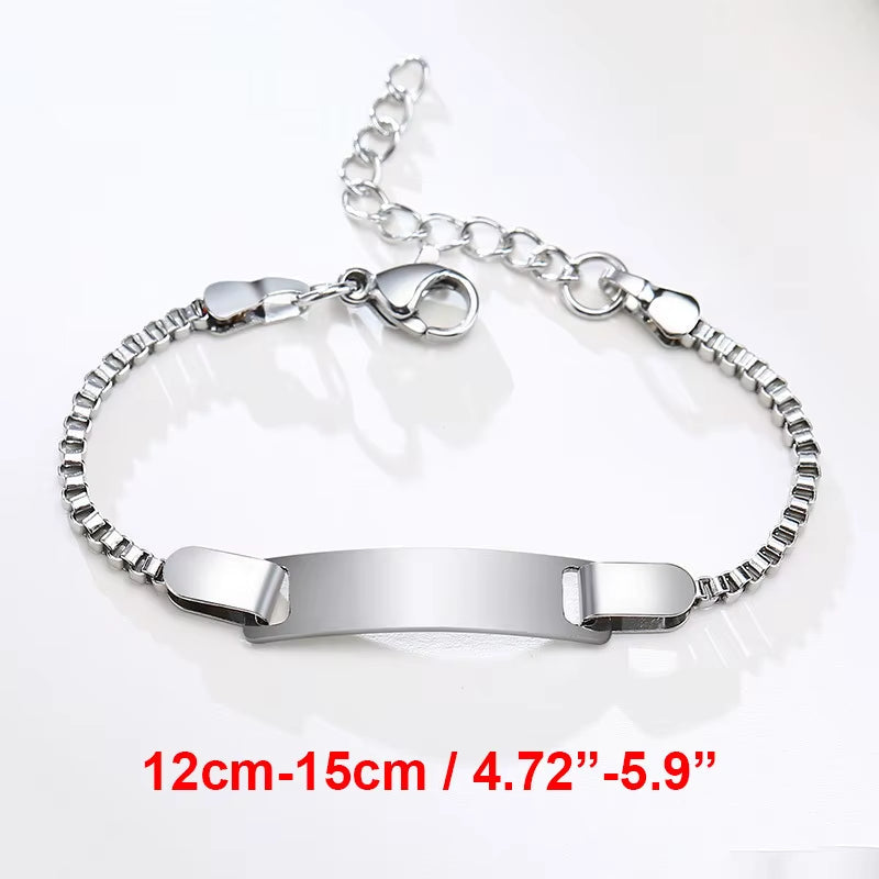 Custom Personalize Girls Name Baby Bracelet, anti Allergy Stainless Steel Chain Adjustable, Baptism Gifts to Girls Boys