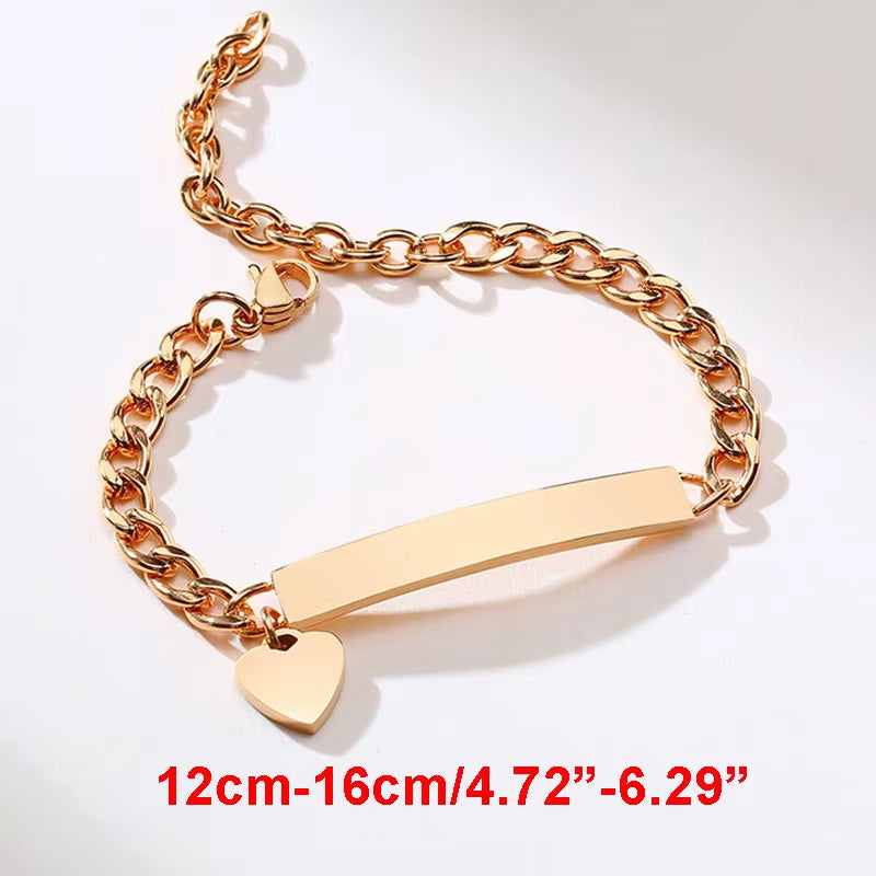 Custom Personalize Girls Name Baby Bracelet, anti Allergy Stainless Steel Chain Adjustable, Baptism Gifts to Girls Boys