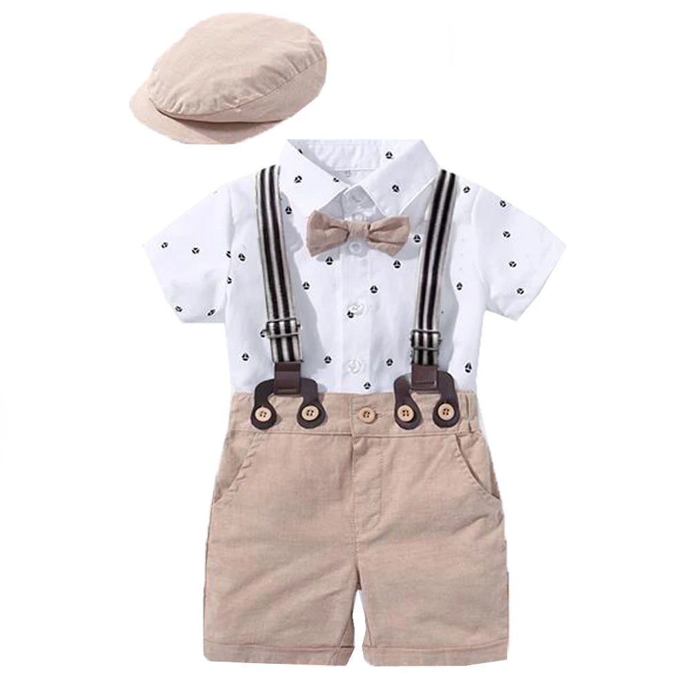 Baby Boy Clothing Suit Newborn Handsome Romper Bow Set