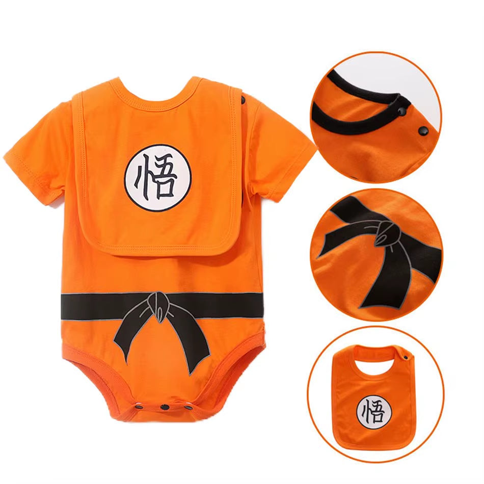 Anime Clothes Baby Vegeta Rompers Newborn Kuririn Roshi Training Outfit Infant Kids Halloween Cartoon Cosplay Costume Jumpsuit