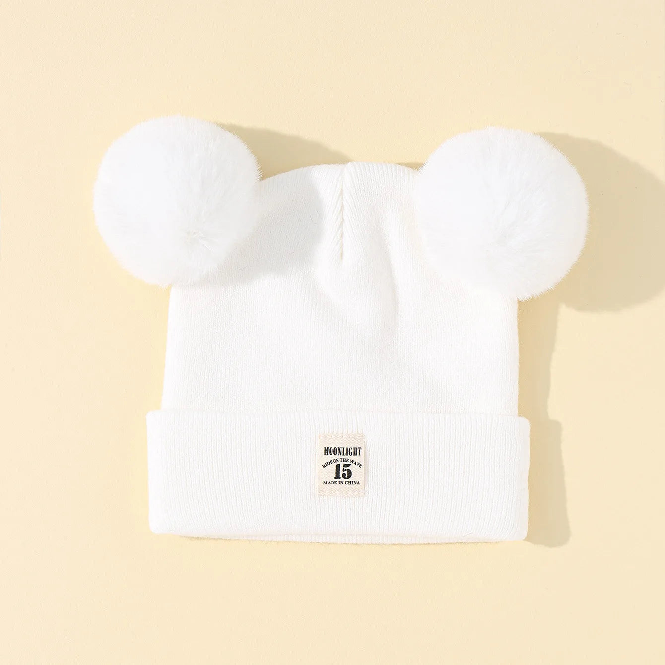 Wool Knitted Bonnet Newborn Baby Hat Pompom Winter Hat for 0-3Y