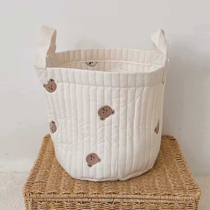 Storage Baskets, Bottles, Towels, Toys, Baby Clothes. Decorative Organizer Bins Tote Bag Handbag with Embroidery