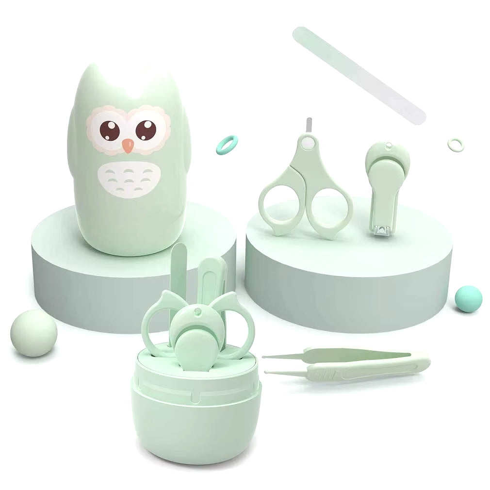 Baby Nail Scissor Baby Nail Care Tool Set Kid Safe Portable Nail Clipper Trimmer File Tweezer with Box Children Manicure Kit