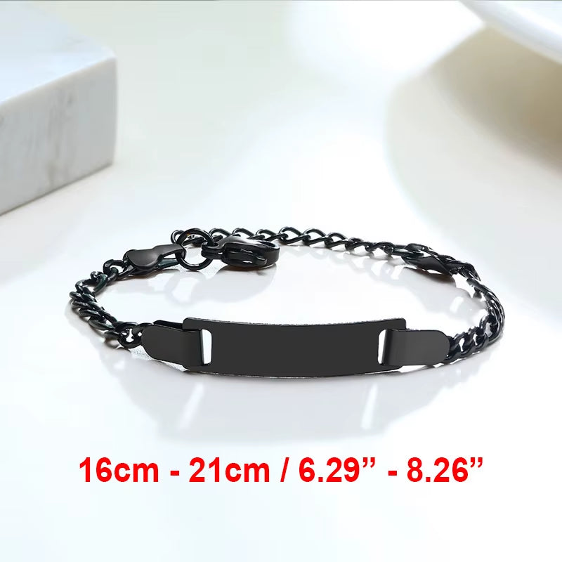 Custom Personalize Girls Name Baby Bracelet, anti Allergy Stainless Steel Chain Adjustable, Baptism Gifts to Girls Boys