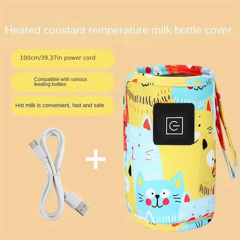 USB Milk Water Warmer, Travel Stroller Insulated Bag, Nursing Bottle Heater, Portable Bottle Feeding Warmer