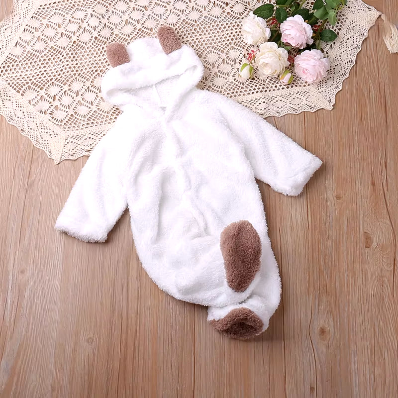 Cartoon Style Long Sleeve Baby Boys Girls Romper