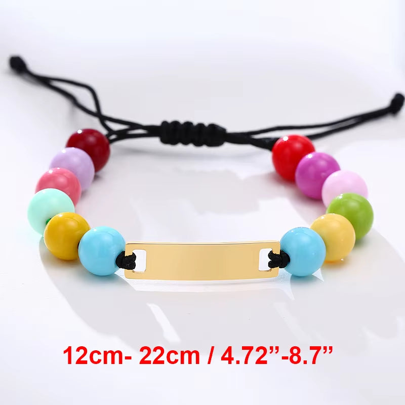 Custom Personalize Girls Name Baby Bracelet, anti Allergy Stainless Steel Chain Adjustable, Baptism Gifts to Girls Boys