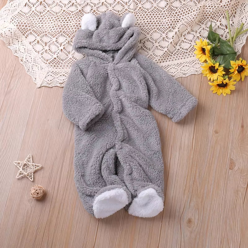 Cartoon Style Long Sleeve Baby Boys Girls Romper