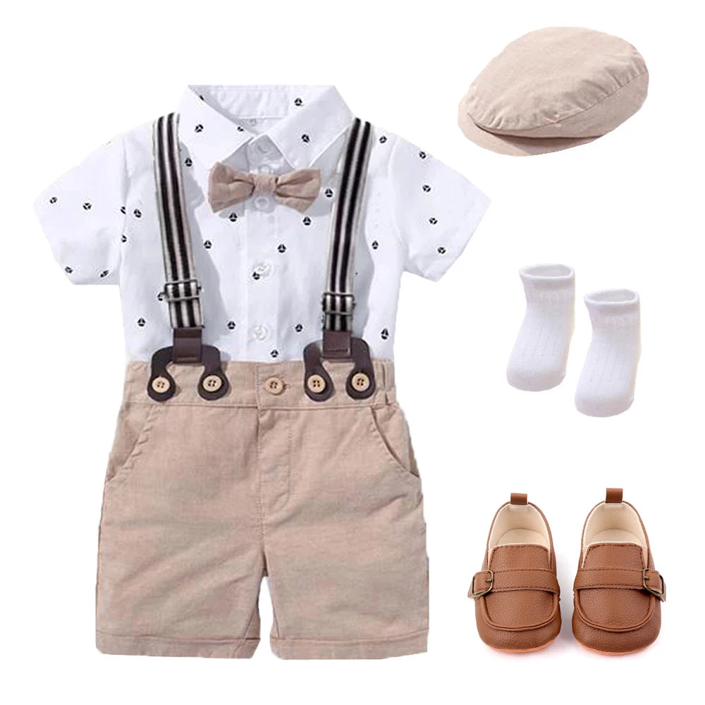Baby Boy Clothing Suit Newborn Handsome Romper Bow Set