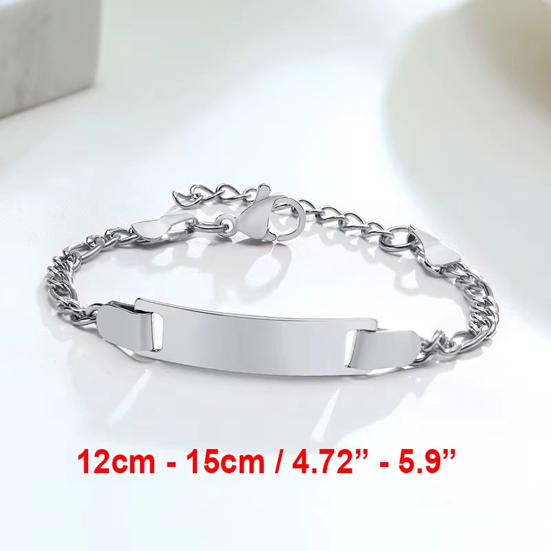 Custom Personalize Girls Name Baby Bracelet, anti Allergy Stainless Steel Chain Adjustable, Baptism Gifts to Girls Boys