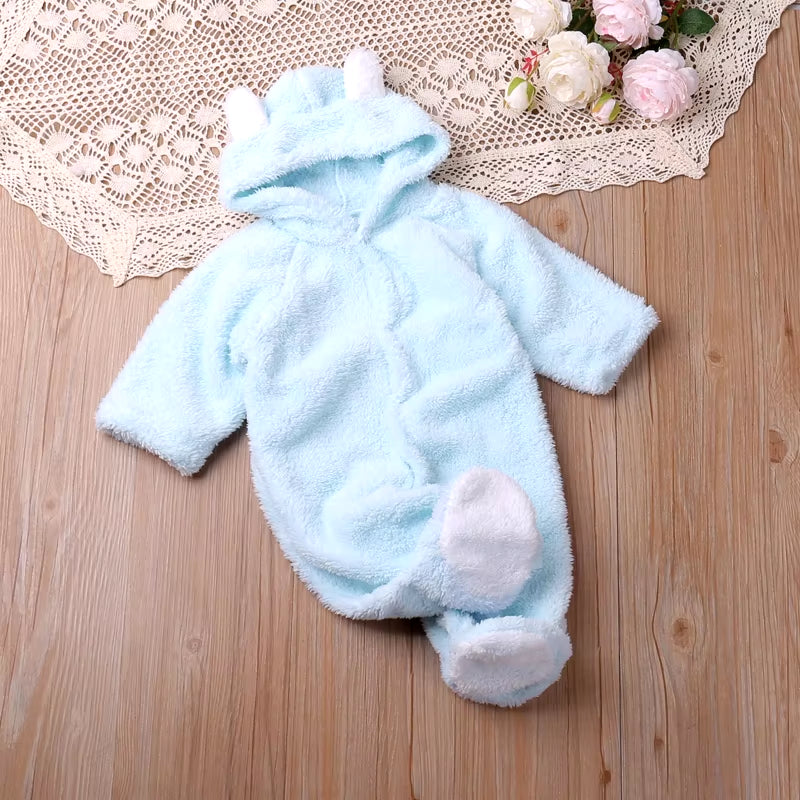 Cartoon Style Long Sleeve Baby Boys Girls Romper