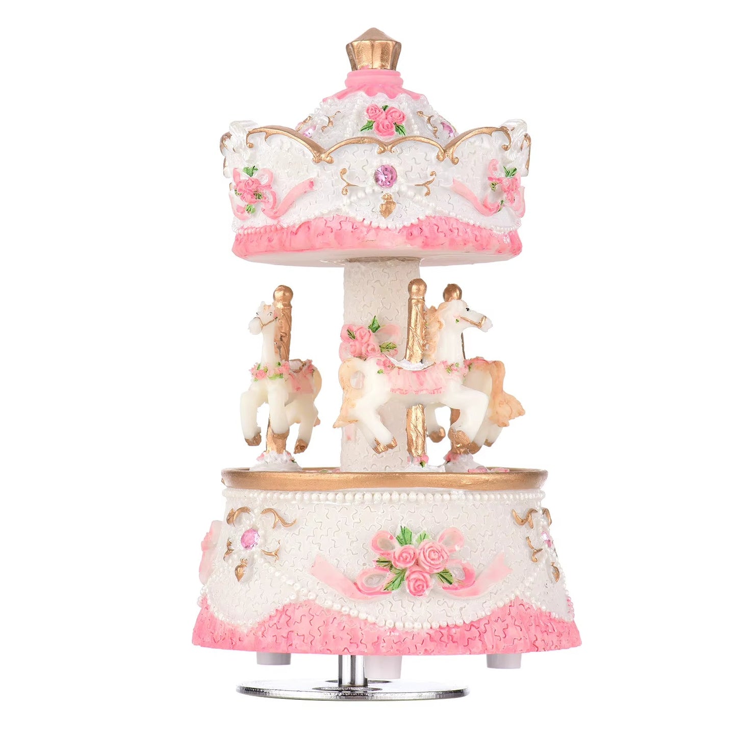 LED Carousel Music Box Merry-Go-Round Rotating Horse Music Box Toy