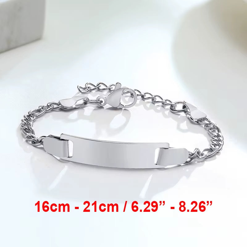 Custom Personalize Girls Name Baby Bracelet, anti Allergy Stainless Steel Chain Adjustable, Baptism Gifts to Girls Boys