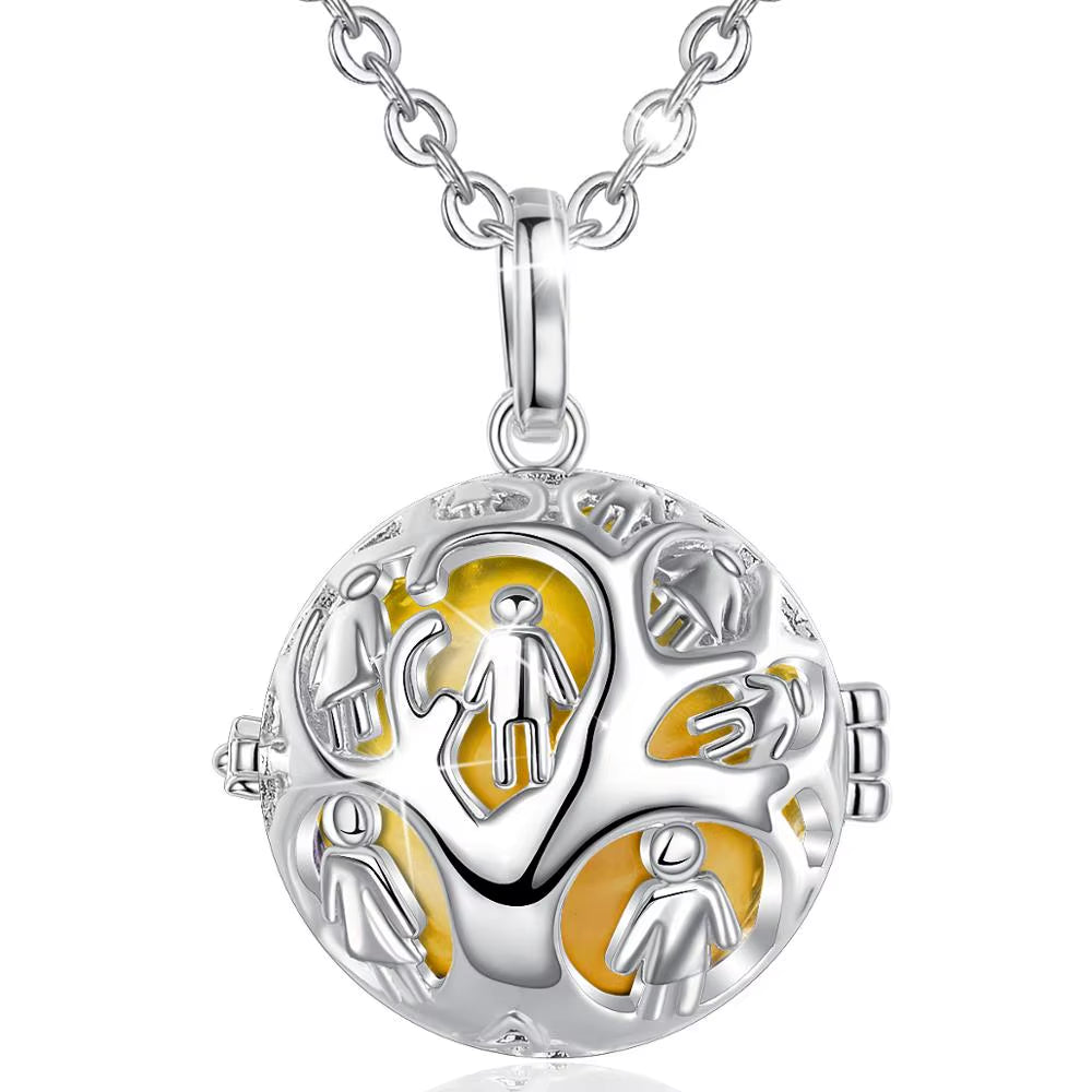 Family Tree Locket Cage Pendant Necklace 20Mm Harmony Ball Pregnant Woman Necklaces Jewelry for Baby & Pregnant Mom K370