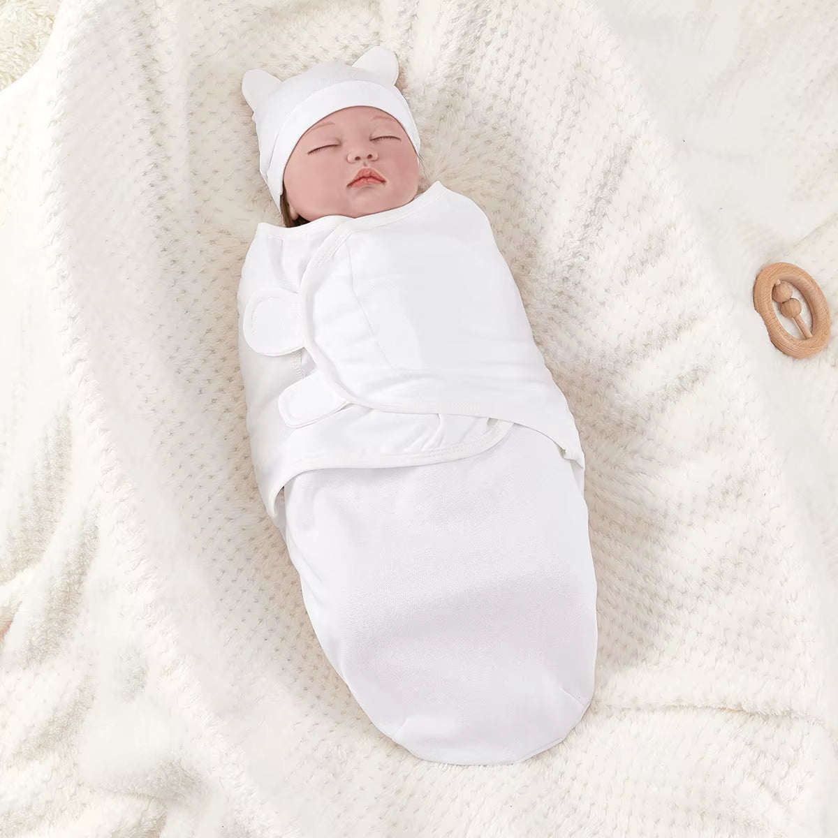 Baby Anti-Shock Swaddle Cotton Printed Baby Wrap Two-Piece Blanket Suitable for 0-3 Months