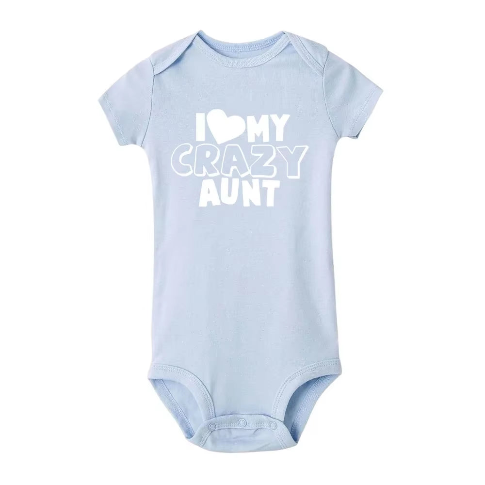 I Love My Crazy Aunt Printed Newborn Clothes Love Aunt Best Present