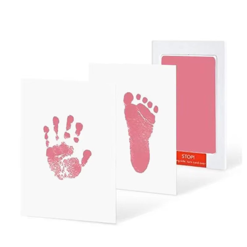 Safe Non-Toxic Baby Footprints Handprint No Touch Skin Inkless Ink Pads Kits for 0-10 Months Newborn Pet Dog Footprint Souvenir