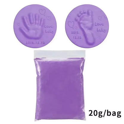 20/40G Baby DIY Hand and Footprint Soft Clay Fluffy Material, Baby Handprint Imprint and Foot Print Mud, Handprint Fingerprint