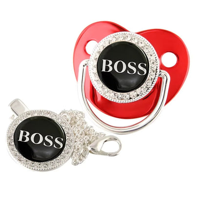 Baby Pacifier with Chain Clip Newborn BPA Free Luxury Bling Pacifier Silicone 