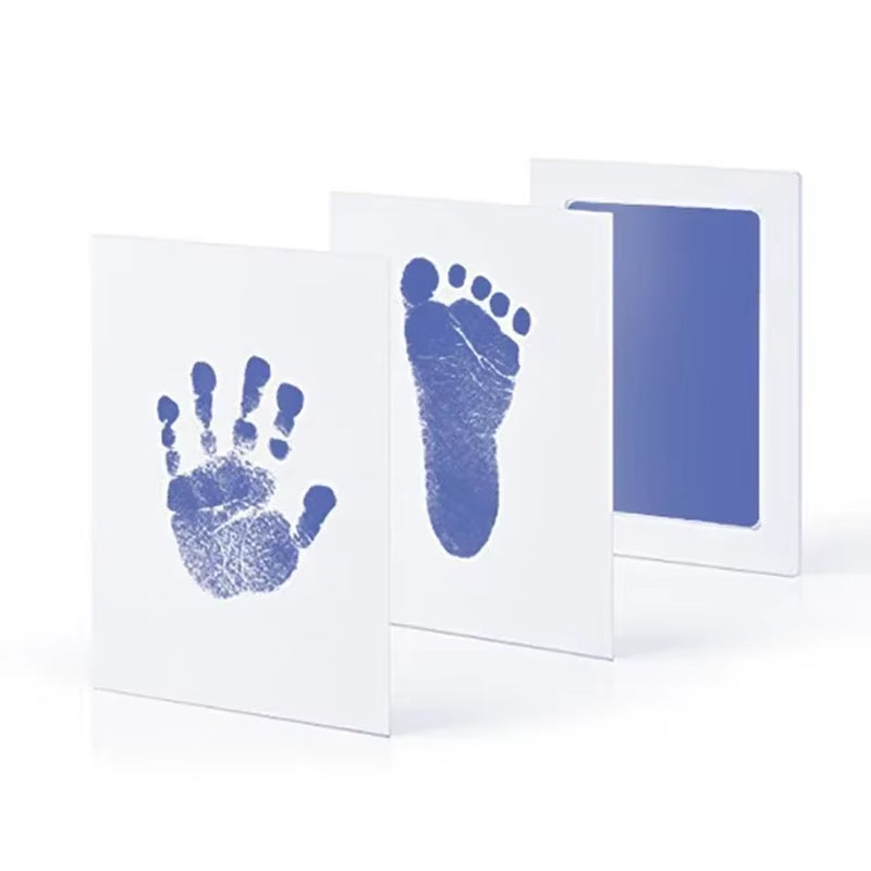 Safe Non-Toxic Baby Footprints Handprint No Touch Skin Inkless Ink Pads Kits for 0-10 Months Newborn Pet Dog Footprint Souvenir