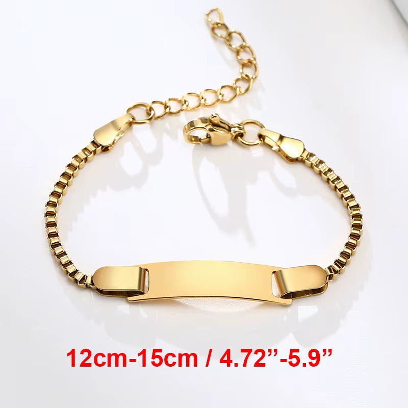 Custom Personalize Girls Name Baby Bracelet, anti Allergy Stainless Steel Chain Adjustable, Baptism Gifts to Girls Boys