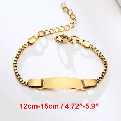 Custom Personalize Girls Name Baby Bracelet, anti Allergy Stainless Steel Chain Adjustable, Baptism Gifts to Girls Boys