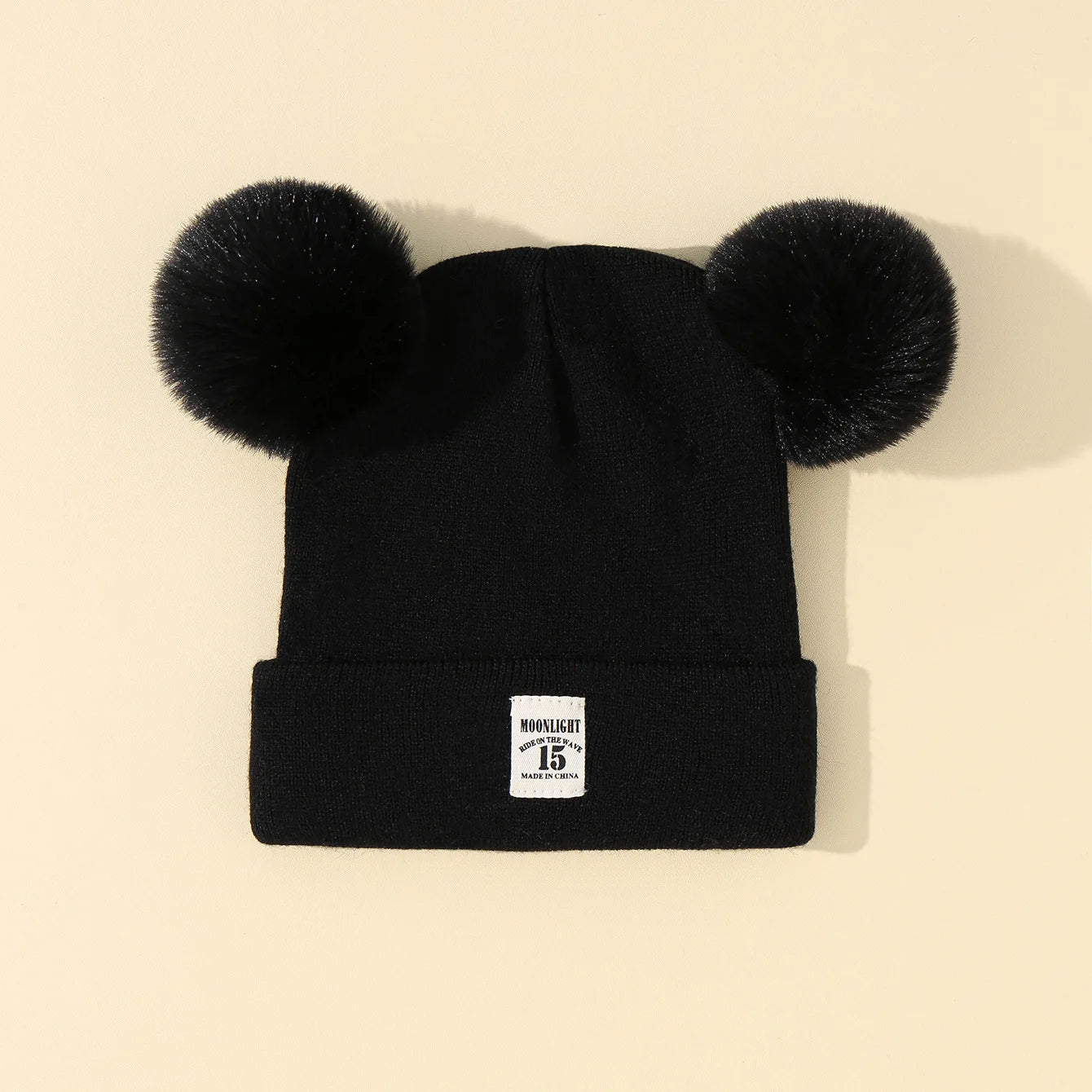 Wool Knitted Bonnet Newborn Baby Hat Pompom Winter Hat for 0-3Y