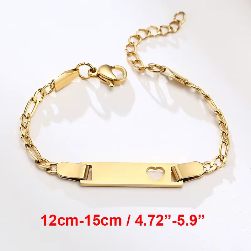 Custom Personalize Girls Name Baby Bracelet, anti Allergy Stainless Steel Chain Adjustable, Baptism Gifts to Girls Boys