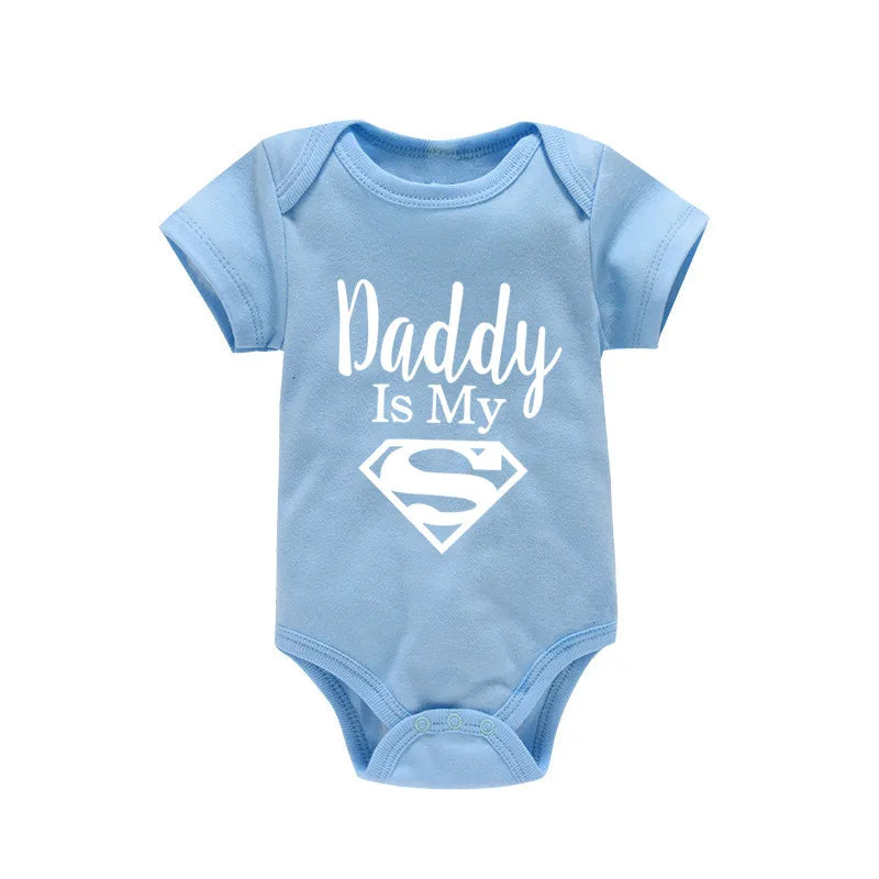 Baby Romper Newborn Baby Boys Girls Clothes Gold Daddy Is My Hero Funny Print Infant Baby Jumpsuit Cute Casual Baby Bodysuit