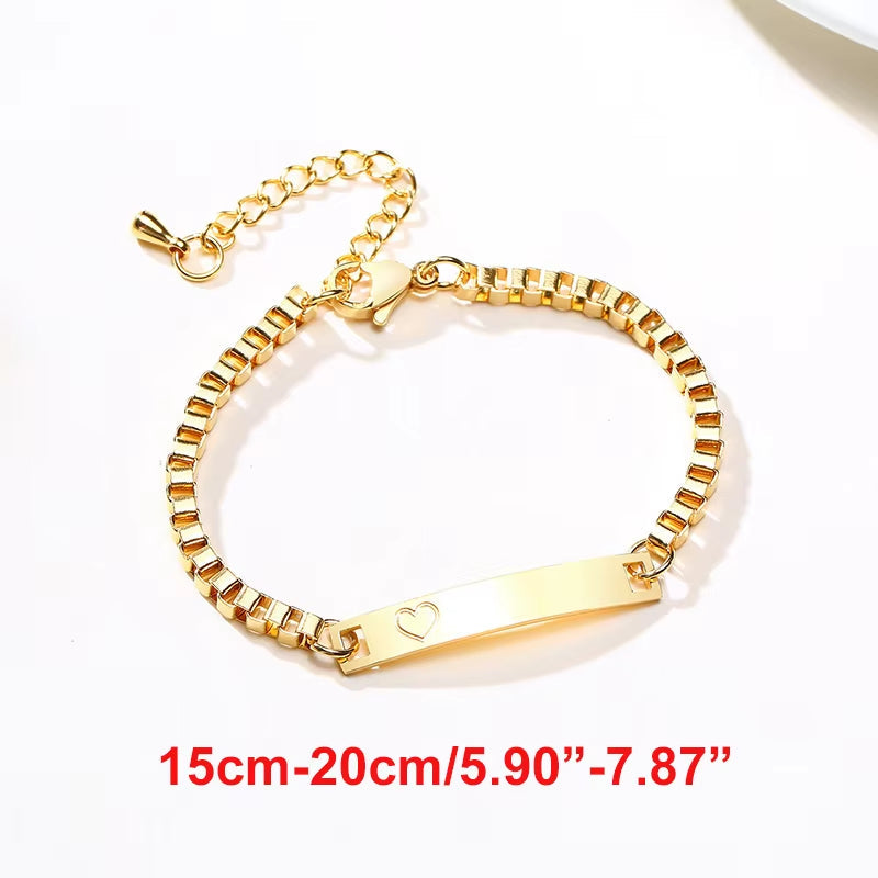 Custom Personalize Girls Name Baby Bracelet, anti Allergy Stainless Steel Chain Adjustable, Baptism Gifts to Girls Boys