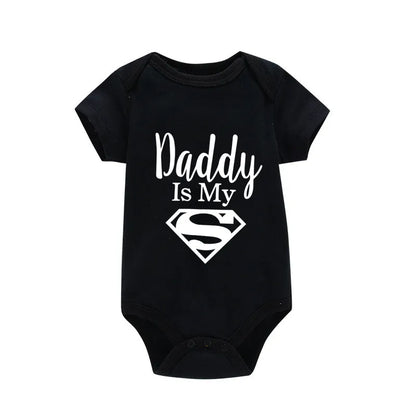 Baby Romper Newborn Baby Boys Girls Clothes Gold Daddy Is My Hero Funny Print Infant Baby Jumpsuit Cute Casual Baby Bodysuit