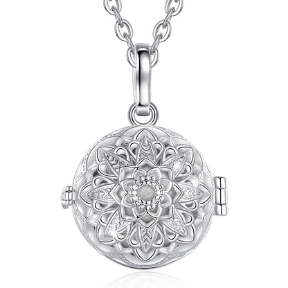 18Mm Harmony Ball Flower Cage Pendant Necklace Angel Caller Baby Chime Bola Fashion Pregnancy Jewelry Ladies Gift for Mom