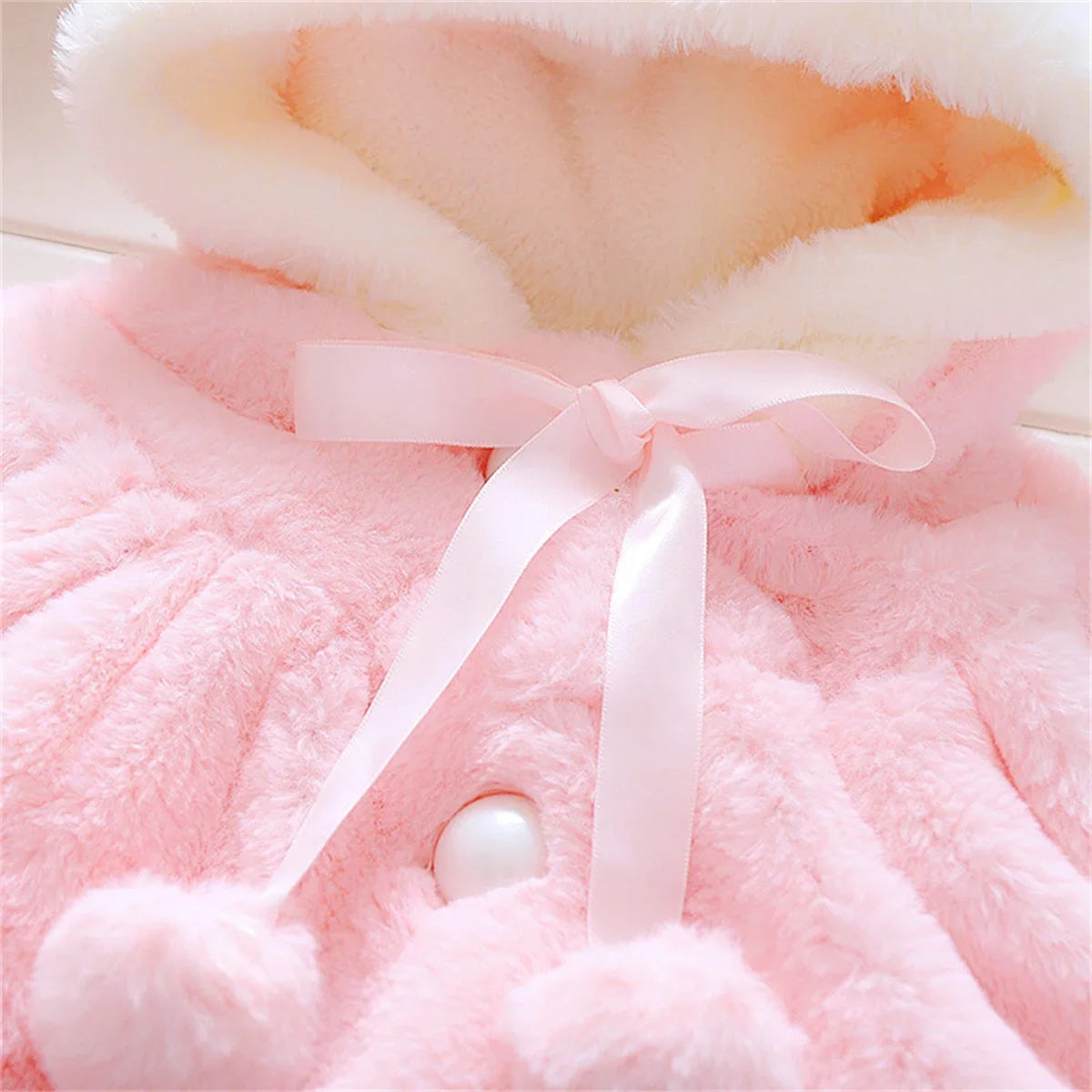 Children'S Clothing Children'S New Cape Girls Autumn and Winter Wool Sweater Shawl Baby Ear Fleece Jacket Cape