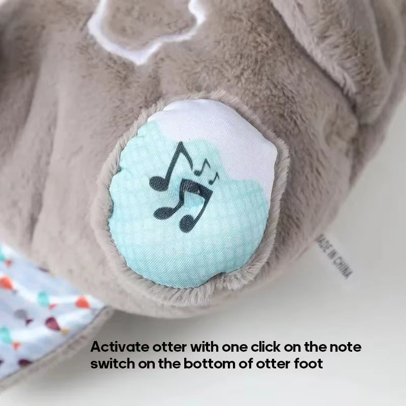 Baby Breath Baby Bear Soothes Otter Plush Toy Doll Toy Child Soothing Music Sleep Companion Sound and Light Doll Toy Gifts