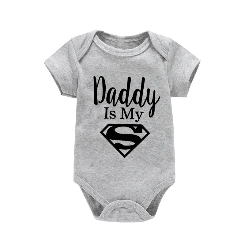 Baby Romper Newborn Baby Boys Girls Clothes Gold Daddy Is My Hero Funny Print Infant Baby Jumpsuit Cute Casual Baby Bodysuit