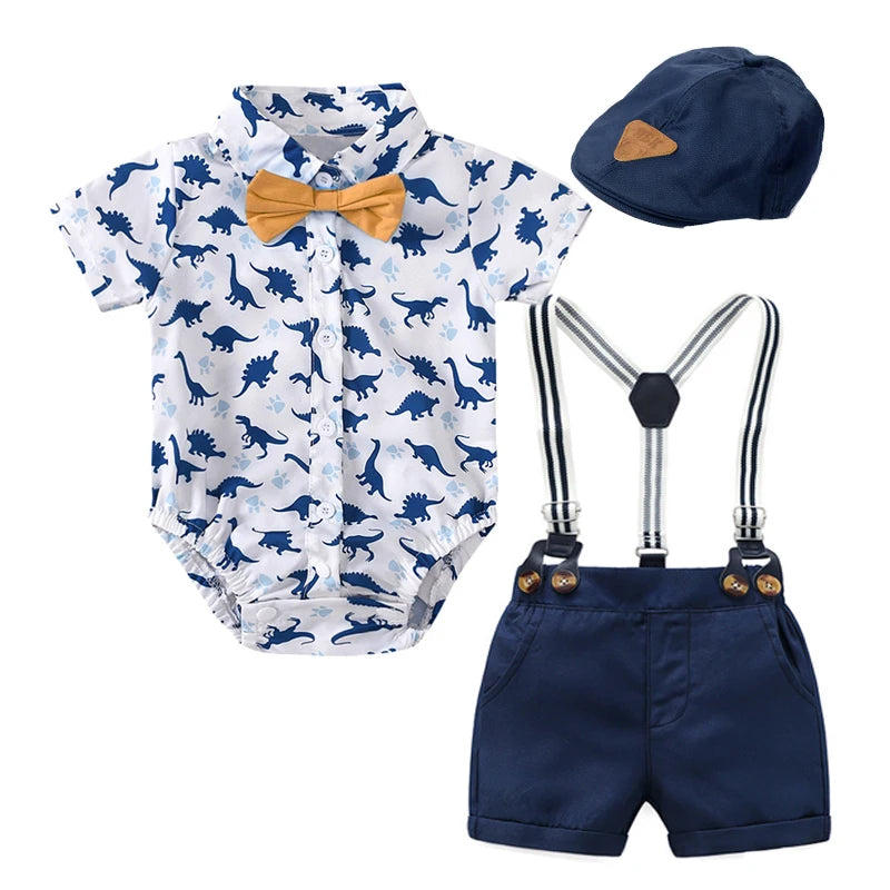 Summer Toddler Boys Dinosaur Printed Clothes Newborn Romper Set