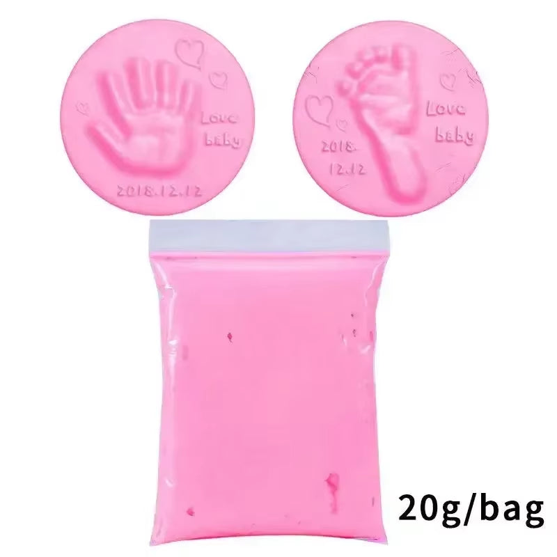 20/40G Baby DIY Hand and Footprint Soft Clay Fluffy Material, Baby Handprint Imprint and Foot Print Mud, Handprint Fingerprint