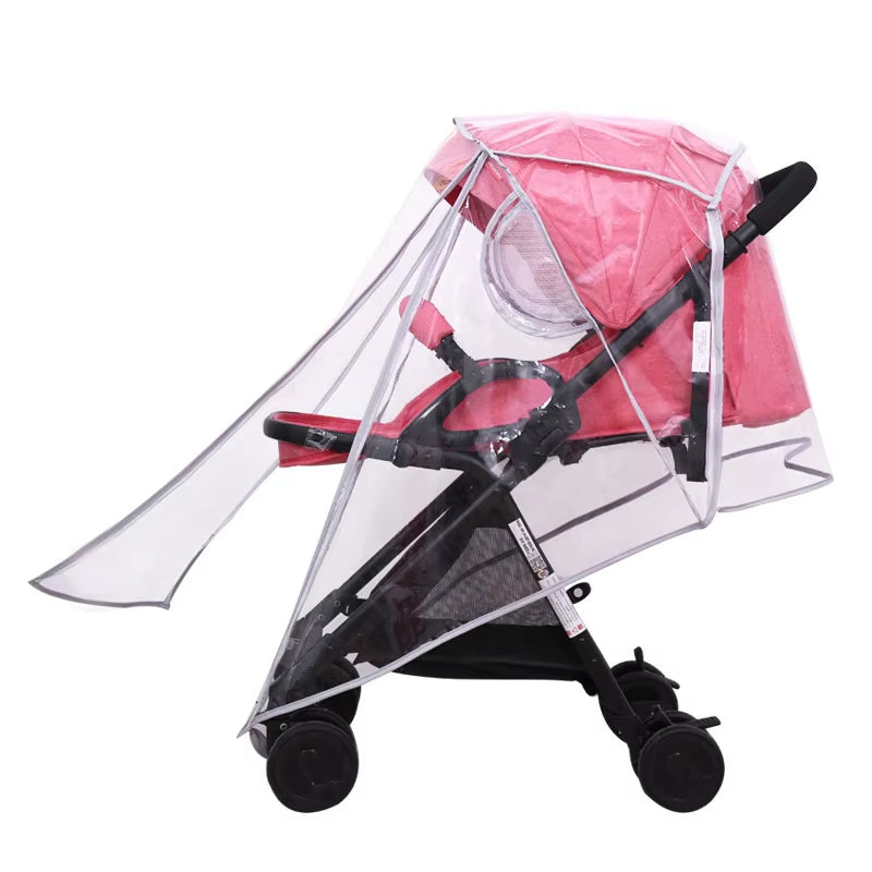 EVA Baby Stroller Accessories Waterproof Rain Cover Transparent Wind Dust Shield Zipper Open for Pushchairs Raincoat