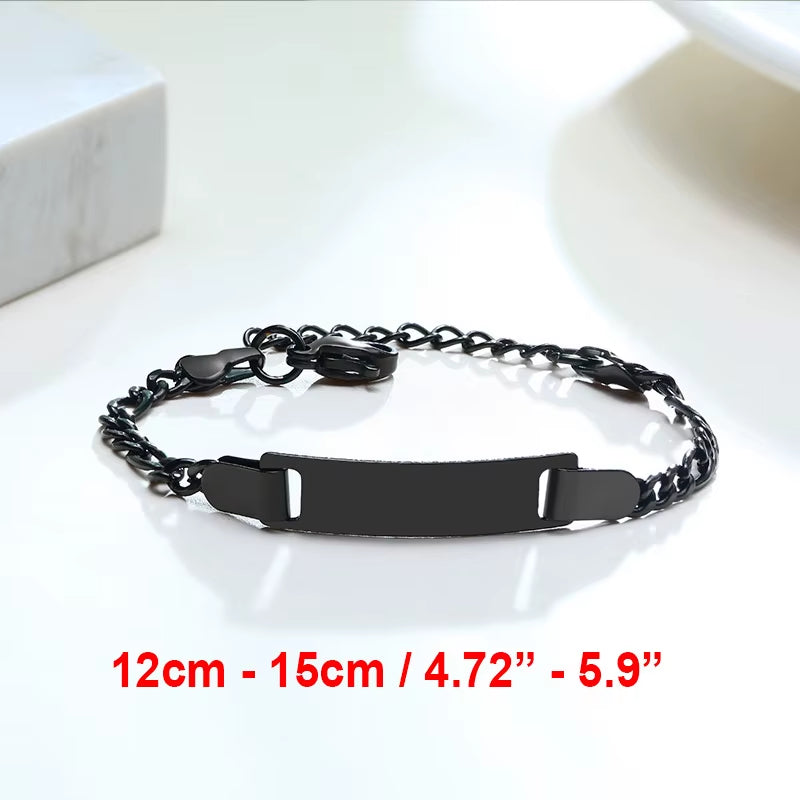 Custom Personalize Girls Name Baby Bracelet, anti Allergy Stainless Steel Chain Adjustable, Baptism Gifts to Girls Boys