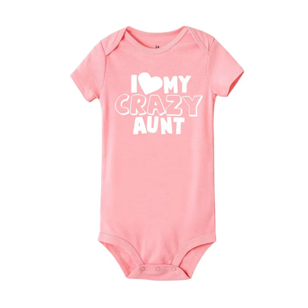 I Love My Crazy Aunt Printed Newborn Clothes Love Aunt Best Present