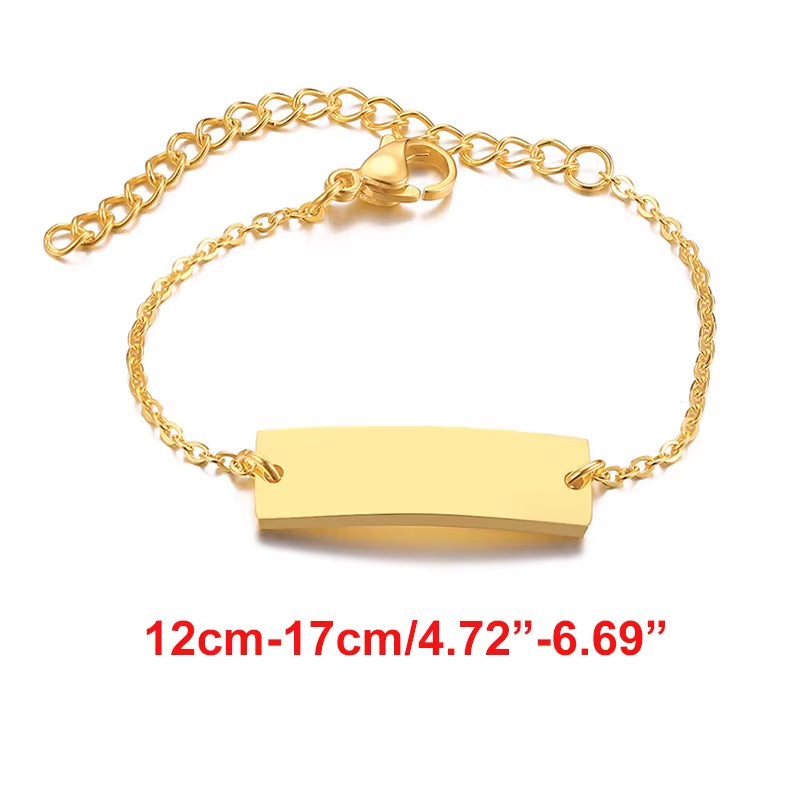 Customizable Baby Anti-Allergy Bracelet – Stainless Steel ID Bar, Personalize With Name/Birth Date