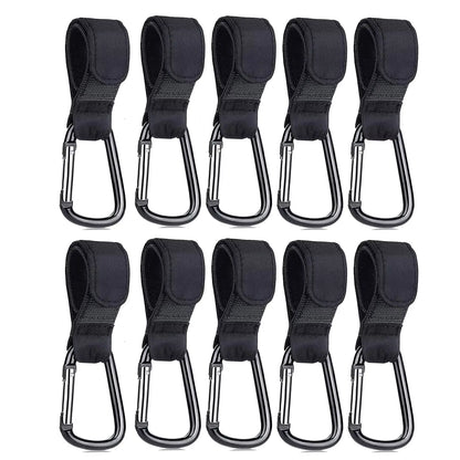 1-10Pcs Stroller Hooks Buckles Clip Aluminum Alloy Carabiner Cart Organizer Diaper Bag Shopping Pram Hook Buckle Stroller Hanger